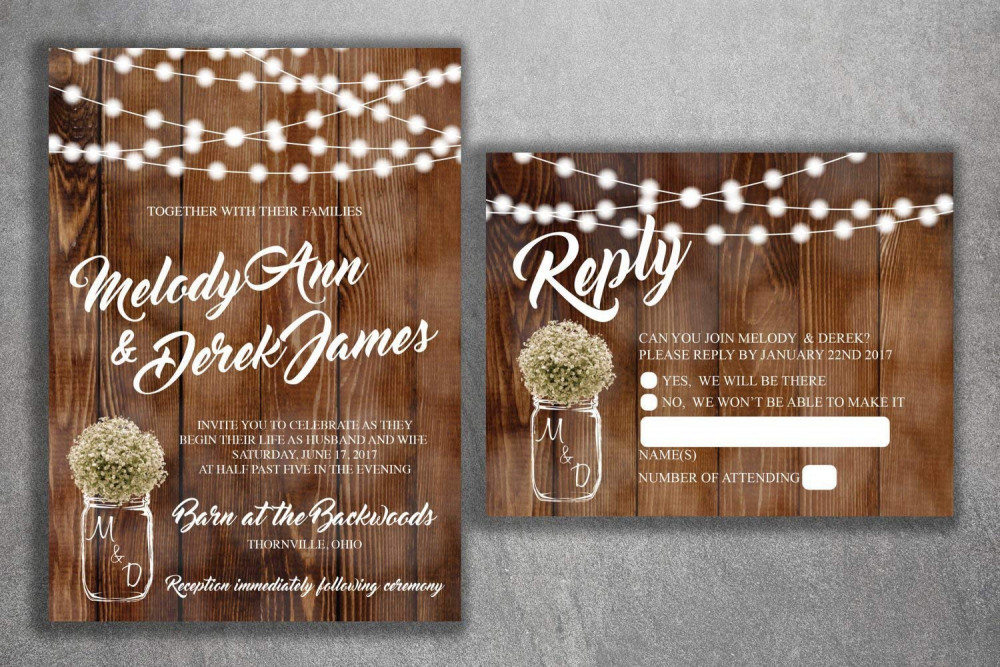Contoh Kartu Undangan Pernikahan Rustic Contoh Kartu Undangan Pernikahan Rustic