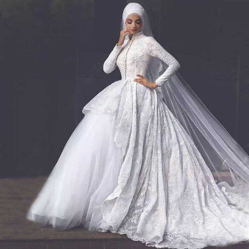 5 Inspirasi Gaun Pengantin Hijab Simple  Terkini 2022 